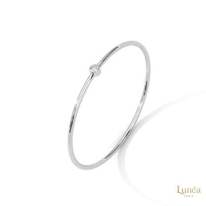 0.10 Ct. Bezel Set Lab Diamond Bangle Minimalist Luxe