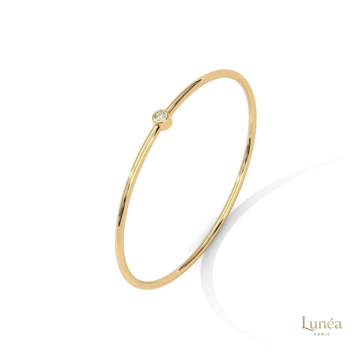 0.10 Ct. Bezel Set Lab Diamond Bangle Minimalist Luxe