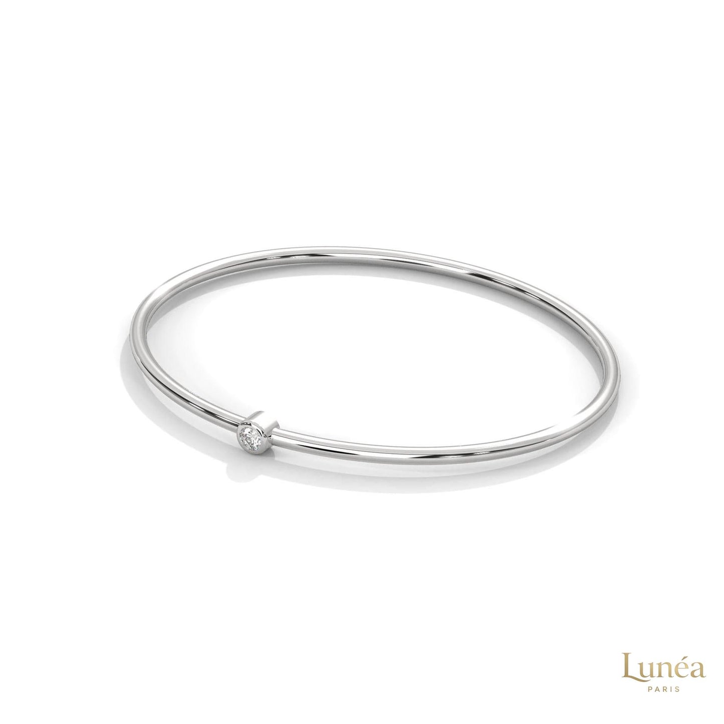 0.10 Ct. Bezel Set Lab Diamond Bangle Minimalist Luxe