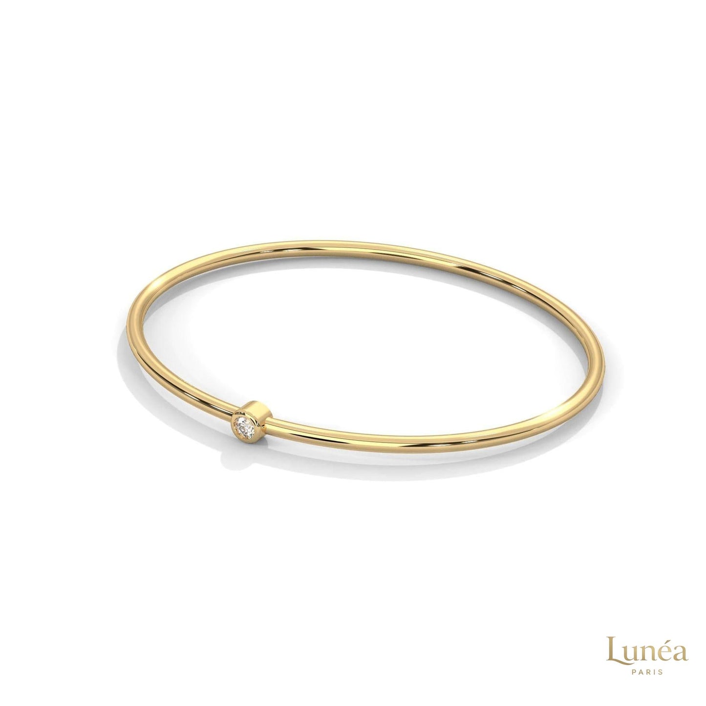 0.10 Ct. Bezel Set Lab Diamond Bangle Minimalist Luxe