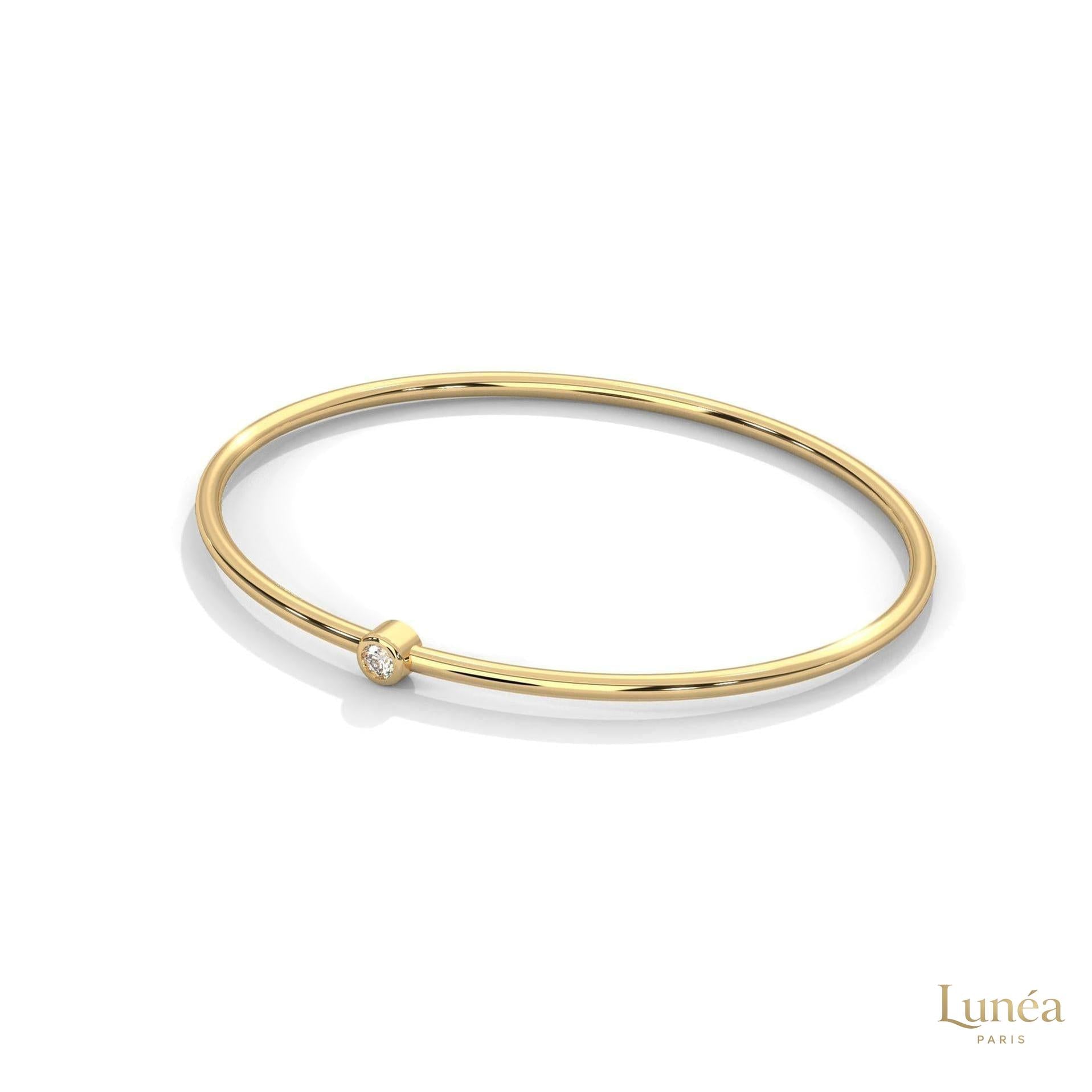 0.10 Ct. Bezel Set Lab Diamond Bangle Minimalist Luxe