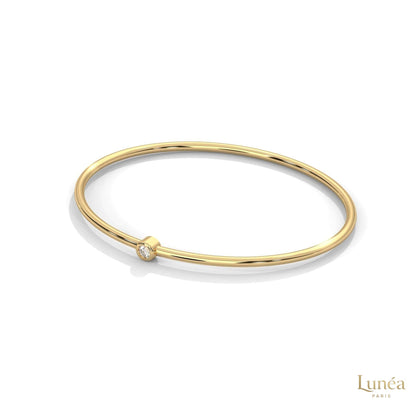 0.10 Ct. Bezel Set Lab Diamond Bangle Minimalist Luxe