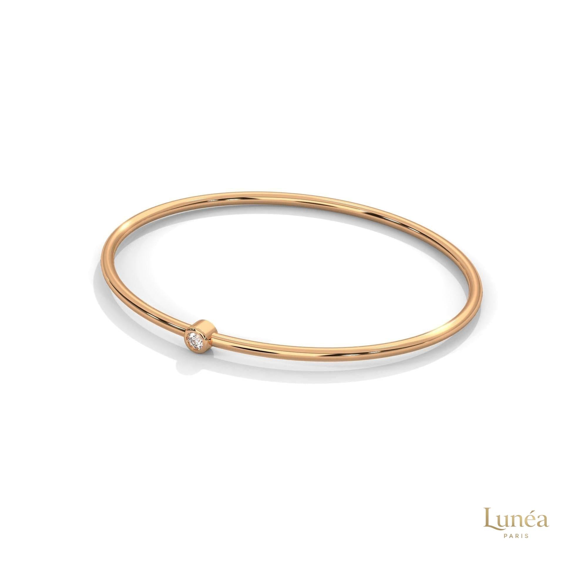 0.10 Ct. Bezel Set Lab Diamond Bangle Minimalist Luxe