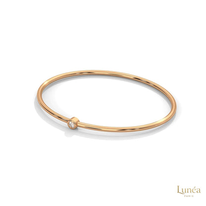 0.10 Ct. Bezel Set Lab Diamond Bangle Minimalist Luxe