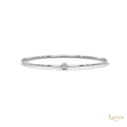 0.10 Ct. Bezel Set Lab Diamond Bangle Minimalist Luxe