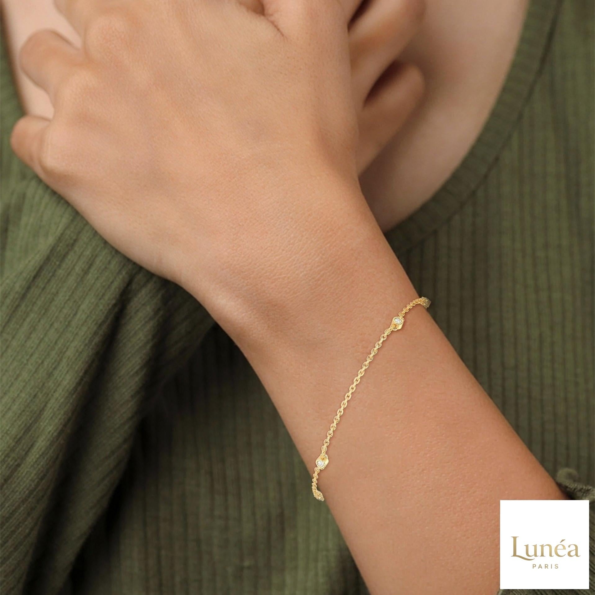 0.10 Ct. Lab Diamond Bezel Station Bracelet