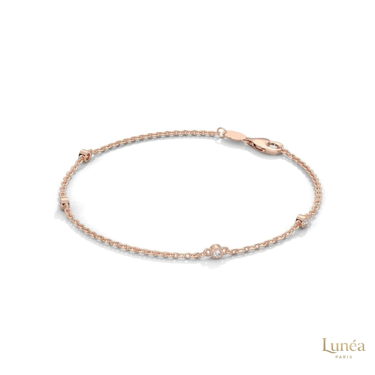 0.10 Ct. Lab Diamond Bezel Station Bracelet