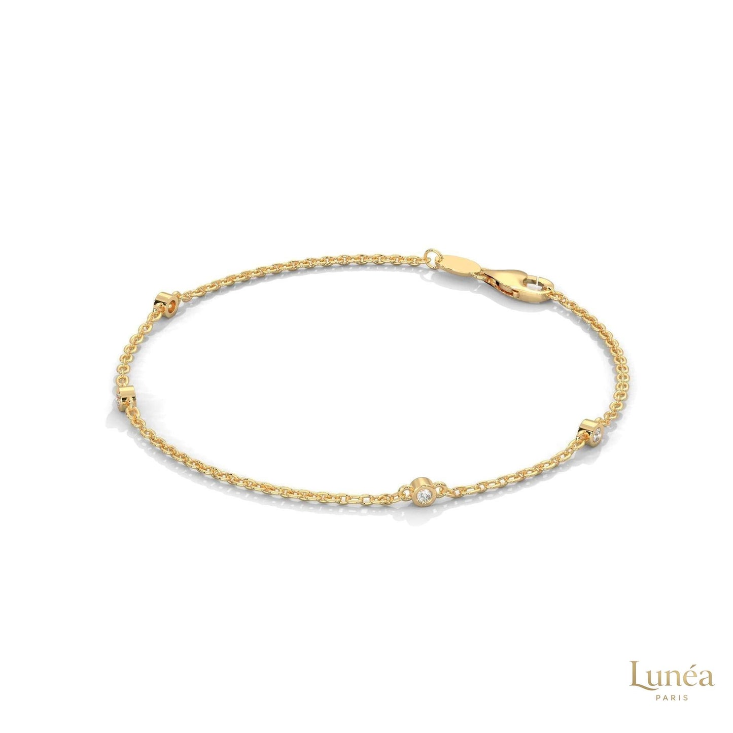 0.10 Ct. Lab Diamond Bezel Station Bracelet