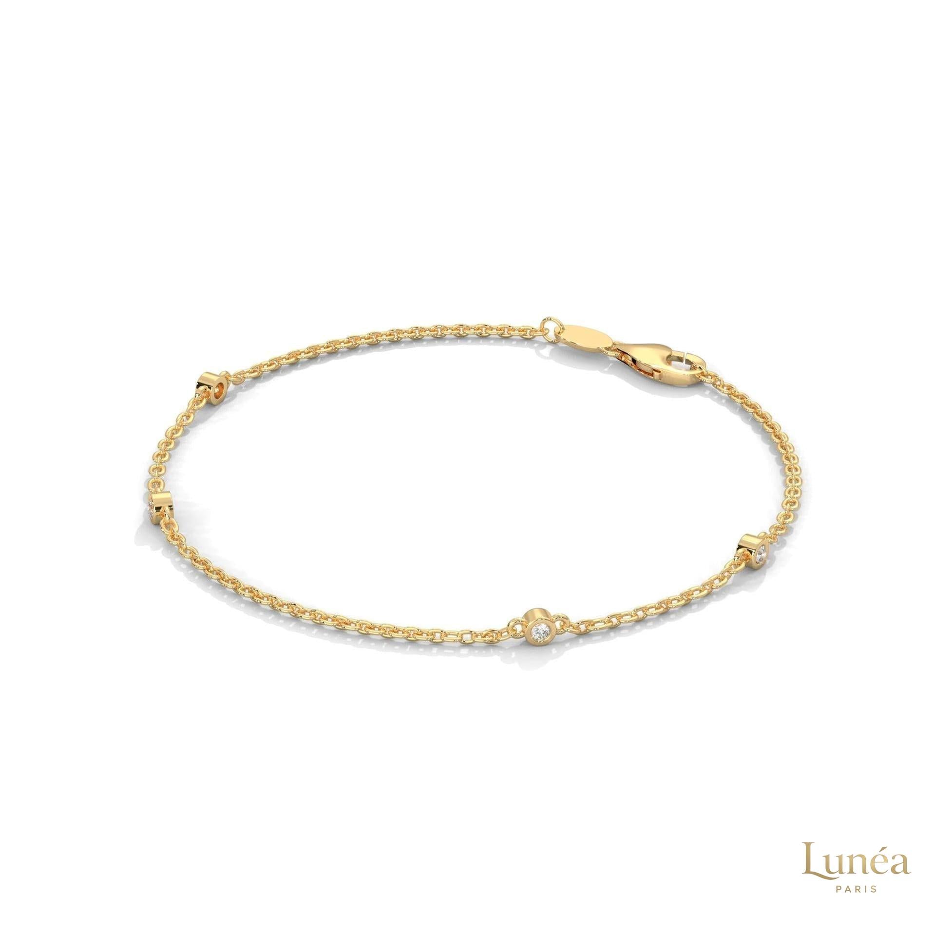 0.10 Ct. Lab Diamond Bezel Station Bracelet