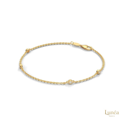 0.10 Ct. Lab Diamond Bezel Station Bracelet