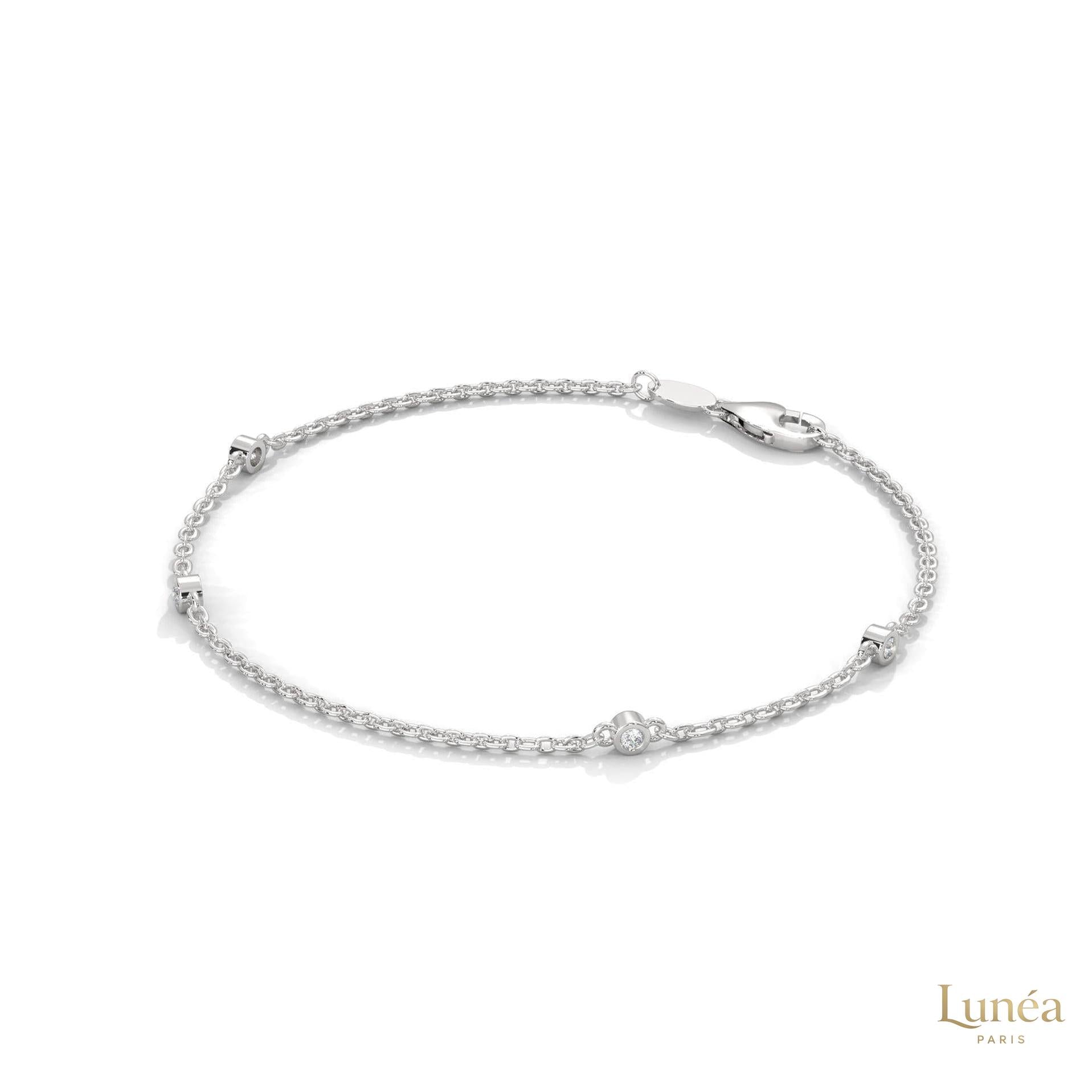 0.10 Ct. Lab Diamond Bezel Station Bracelet