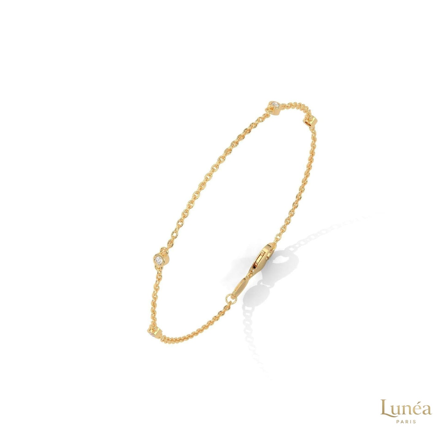 0.10 Ct. Lab Diamond Bezel Station Bracelet