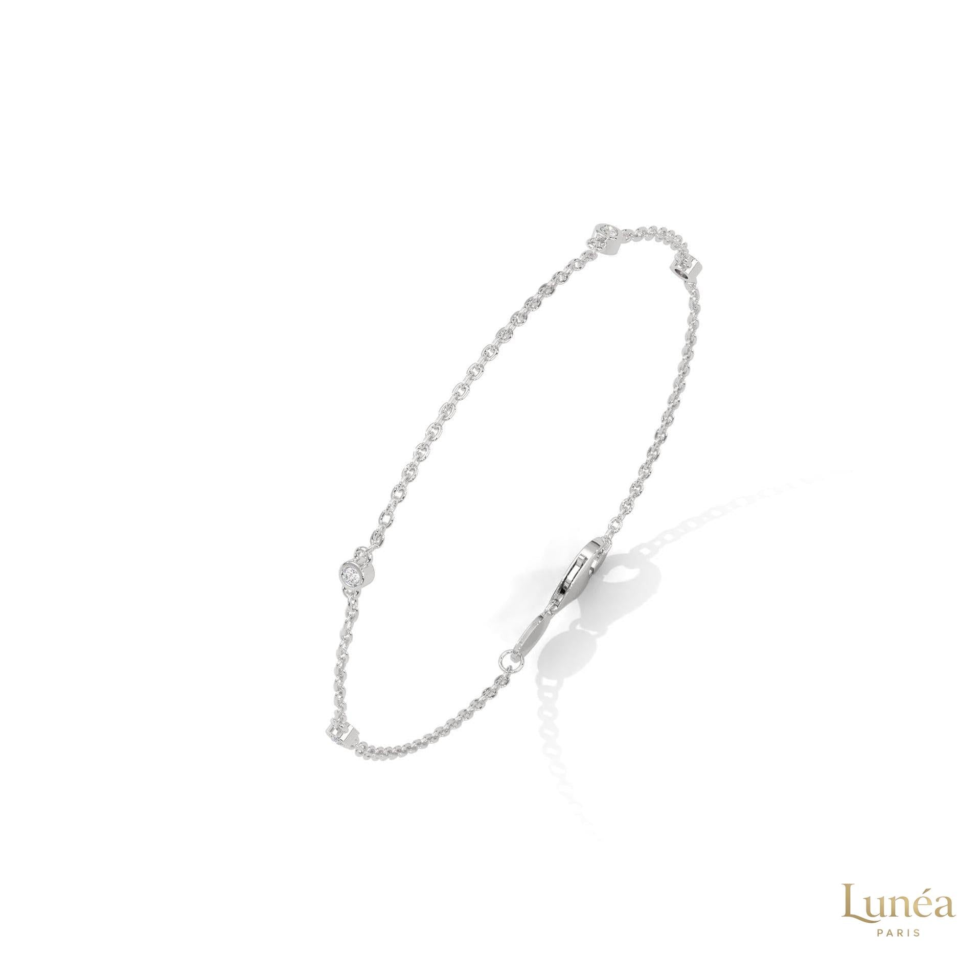 0.10 Ct. Lab Diamond Bezel Station Bracelet