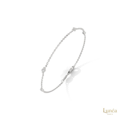 0.10 Ct. Lab Diamond Bezel Station Bracelet