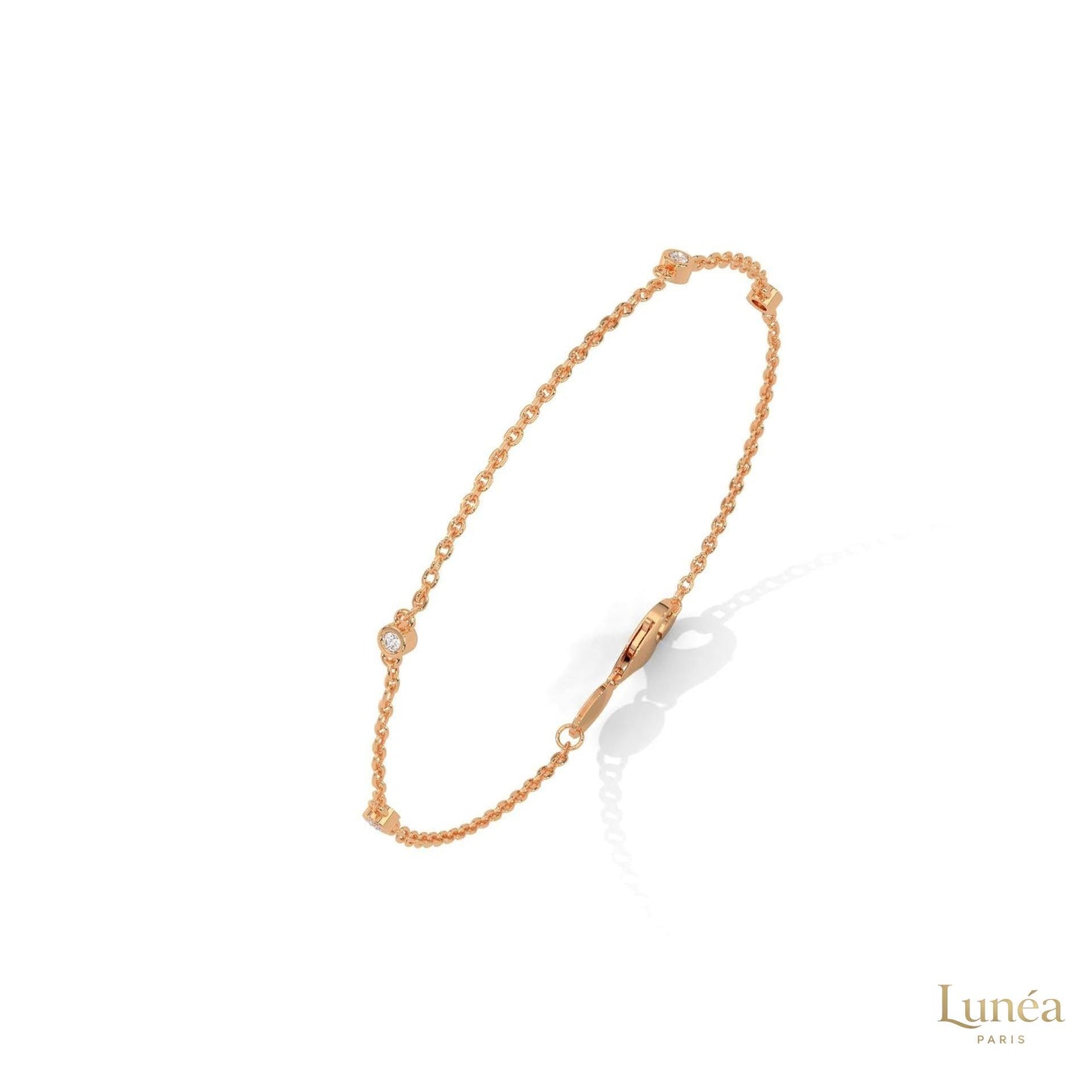 0.10 Ct. Lab Diamond Bezel Station Bracelet