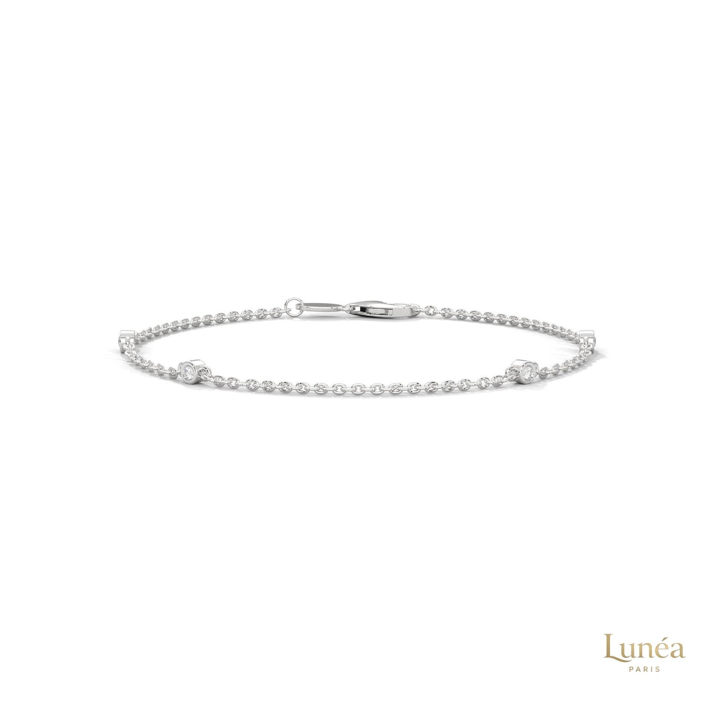 0.10 Ct. Lab Diamond Bezel Station Bracelet