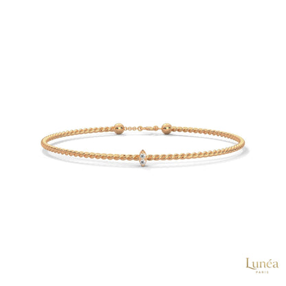 0.10 Ct. Marquise Lab Diamond Bangle Bracelet