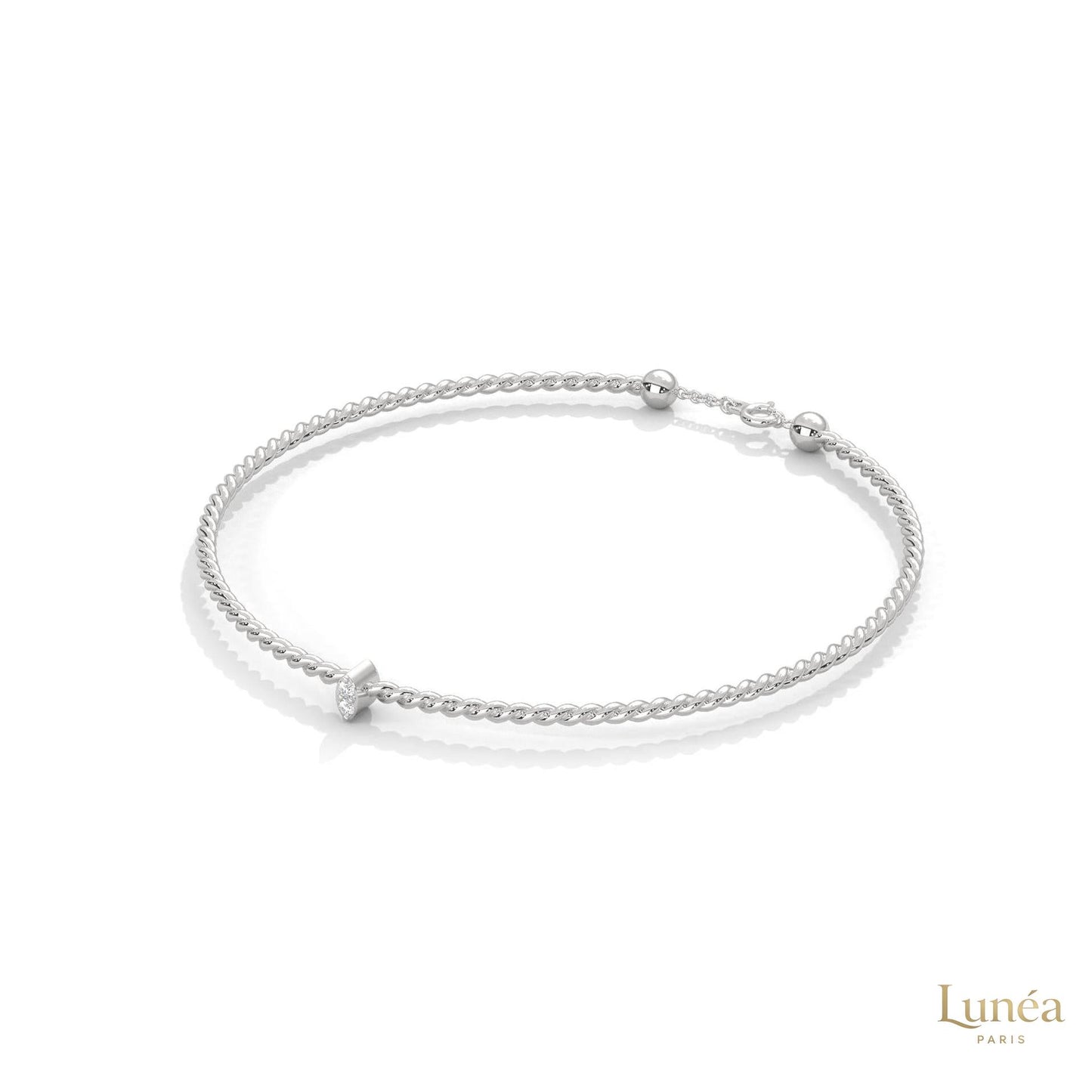 0.10 Ct. Marquise Lab Diamond Bangle Bracelet