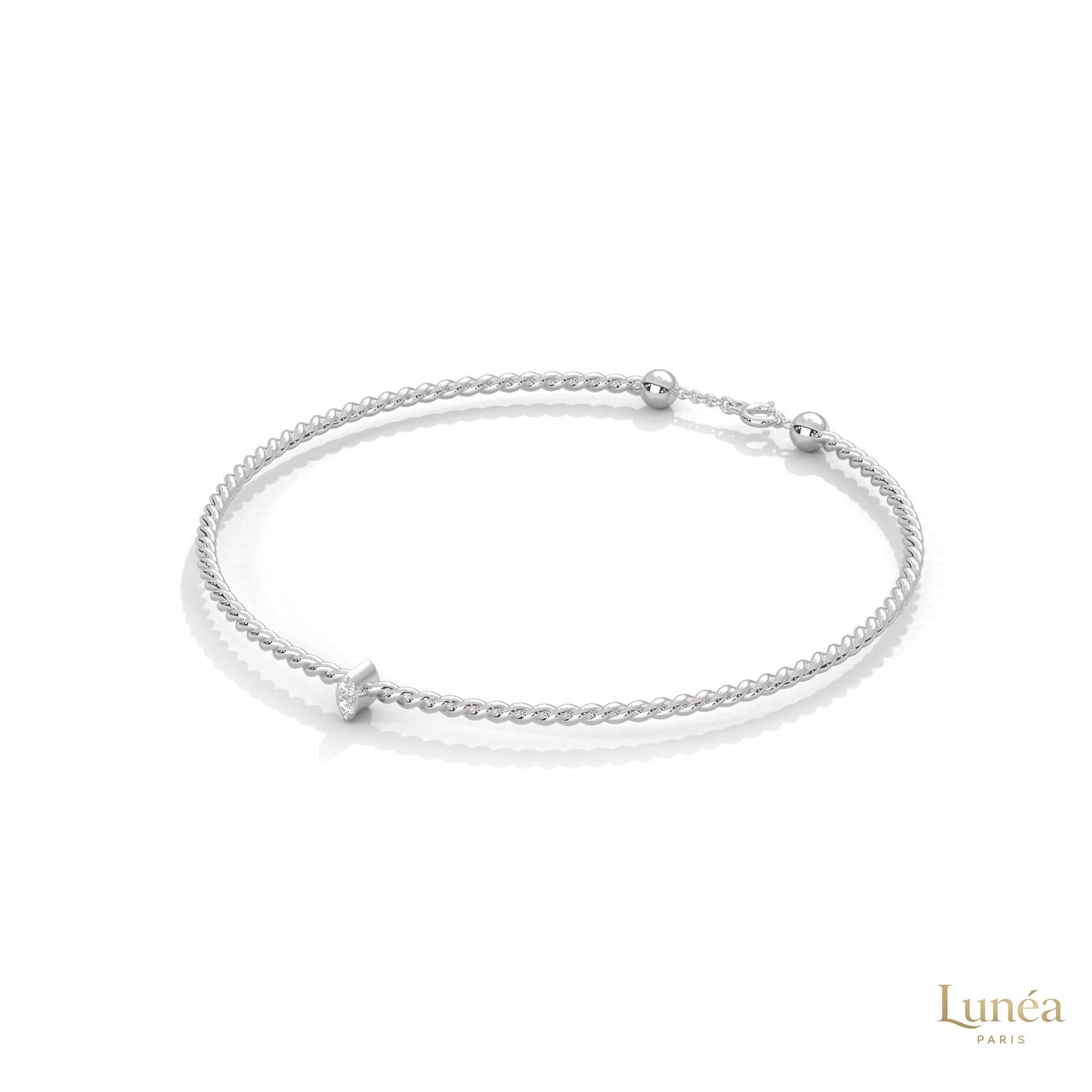 0.10 Ct. Marquise Lab Diamond Bangle Bracelet