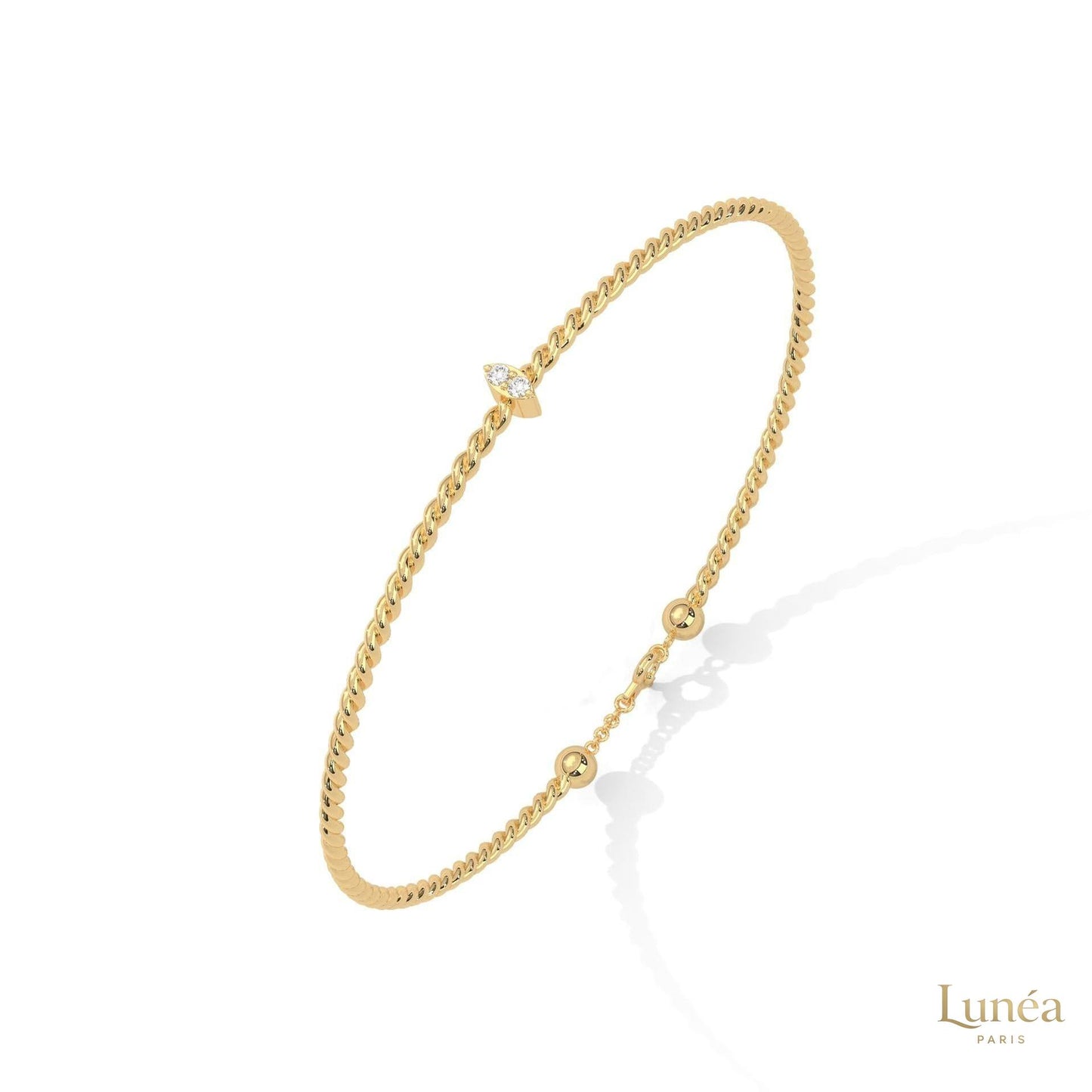 0.10 Ct. Marquise Lab Diamond Bangle Bracelet