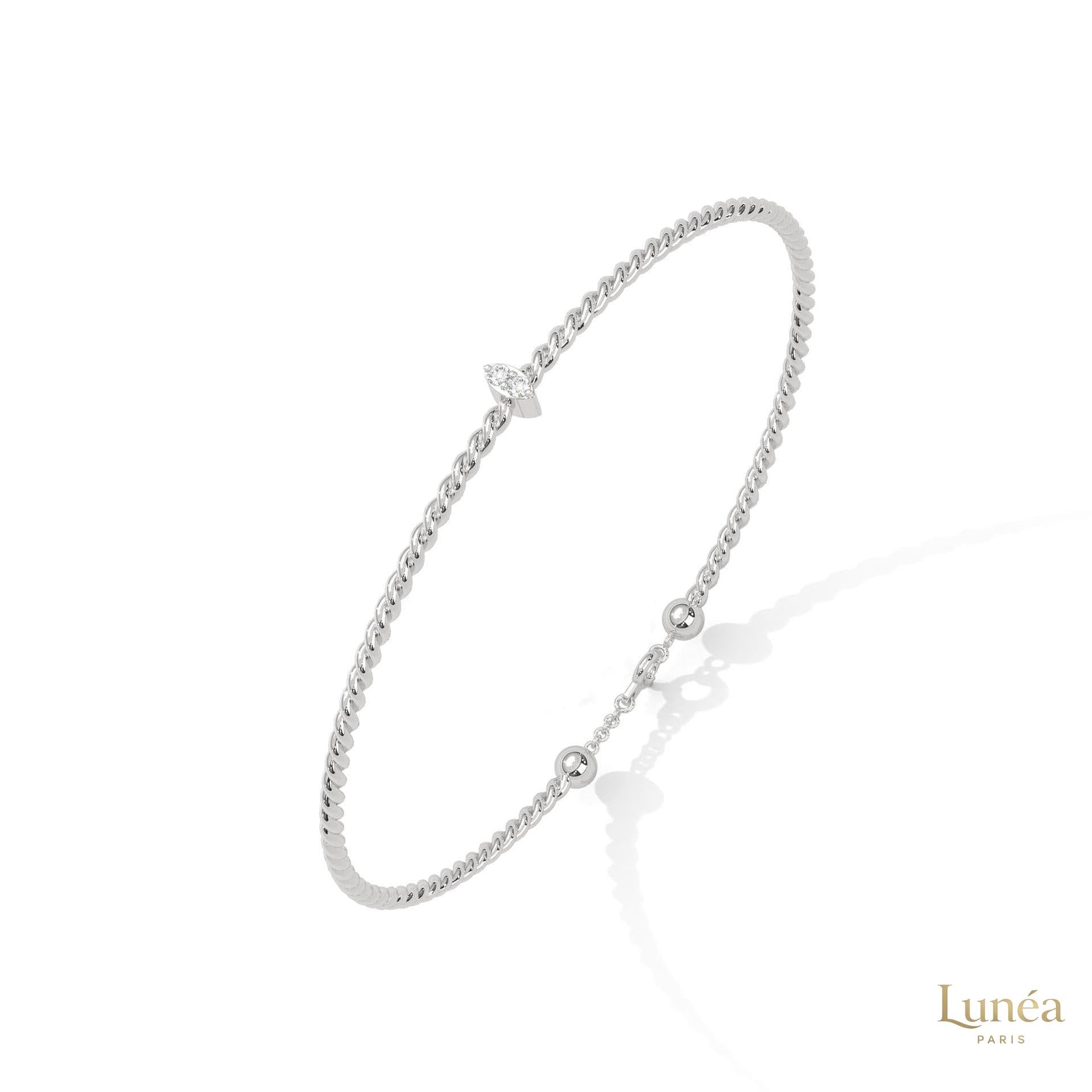 0.10 Ct. Marquise Lab Diamond Bangle Bracelet