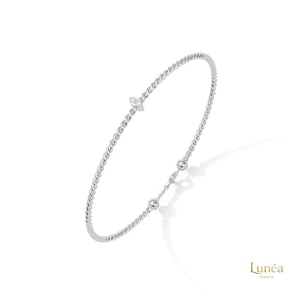 0.10 Ct. Marquise Lab Diamond Bangle Bracelet