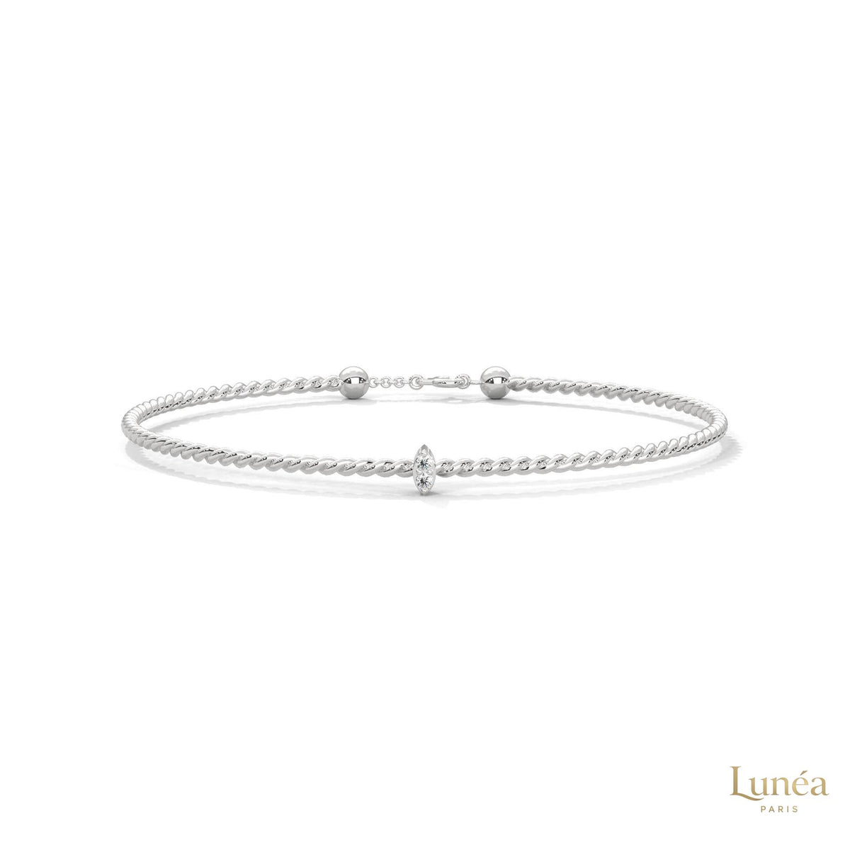 0.10 Ct. Marquise Lab Diamond Bangle Bracelet