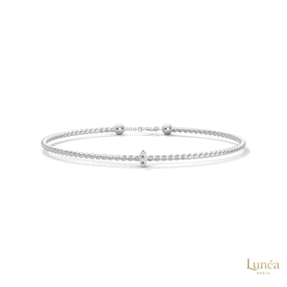 0.10 Ct. Marquise Lab Diamond Bangle Bracelet