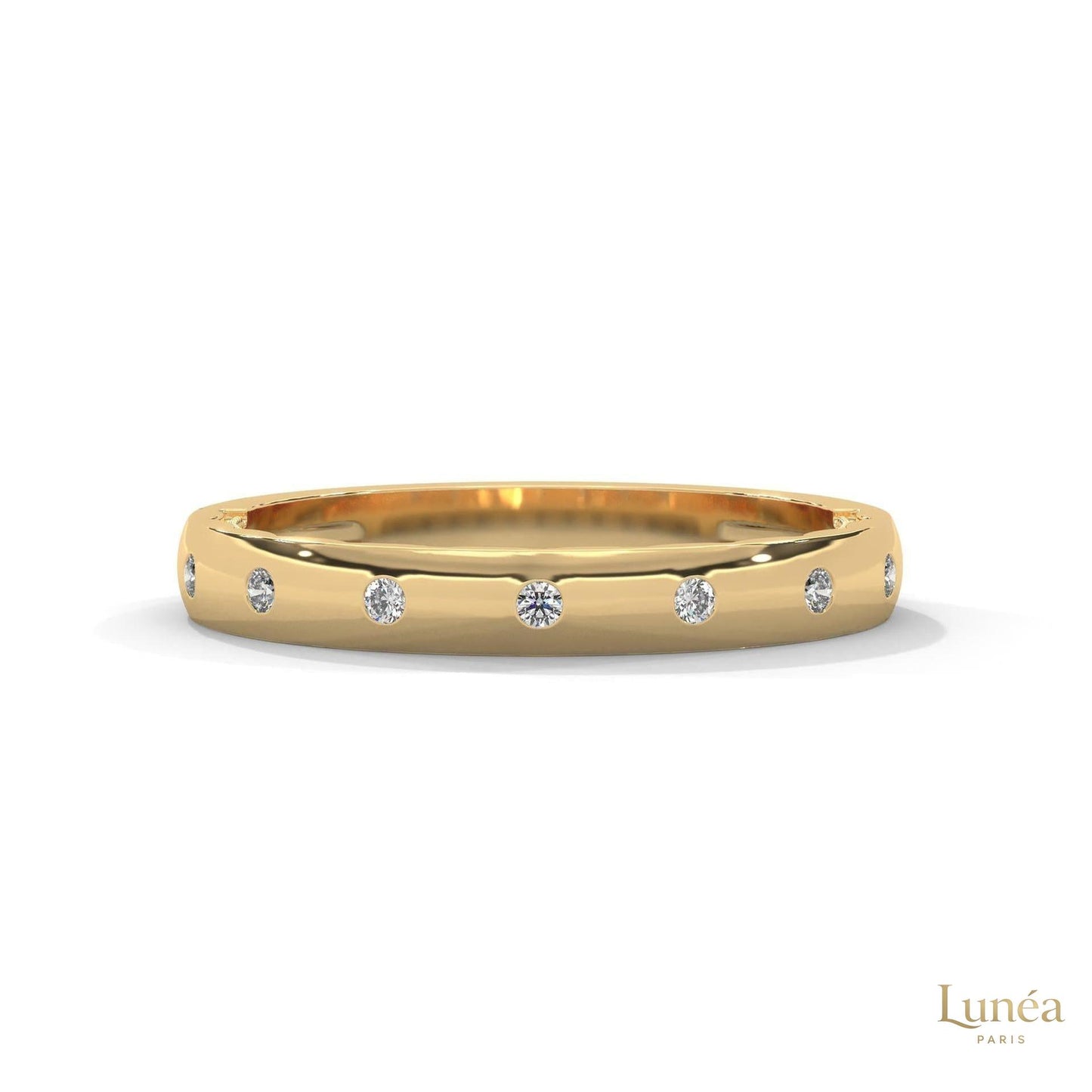 0.10 Ct. Minimalist Dot Lab Diamond Band Ring