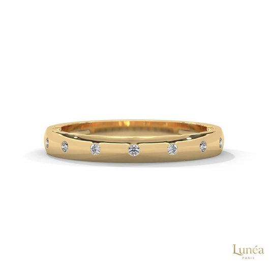 0.10 Ct. Minimalist Dot Lab Diamond Band Ring
