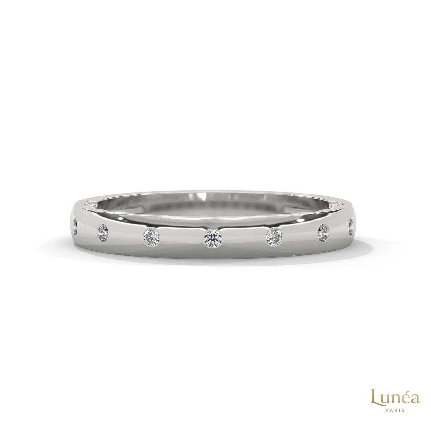 0.10 Ct. Minimalist Dot Lab Diamond Band Ring