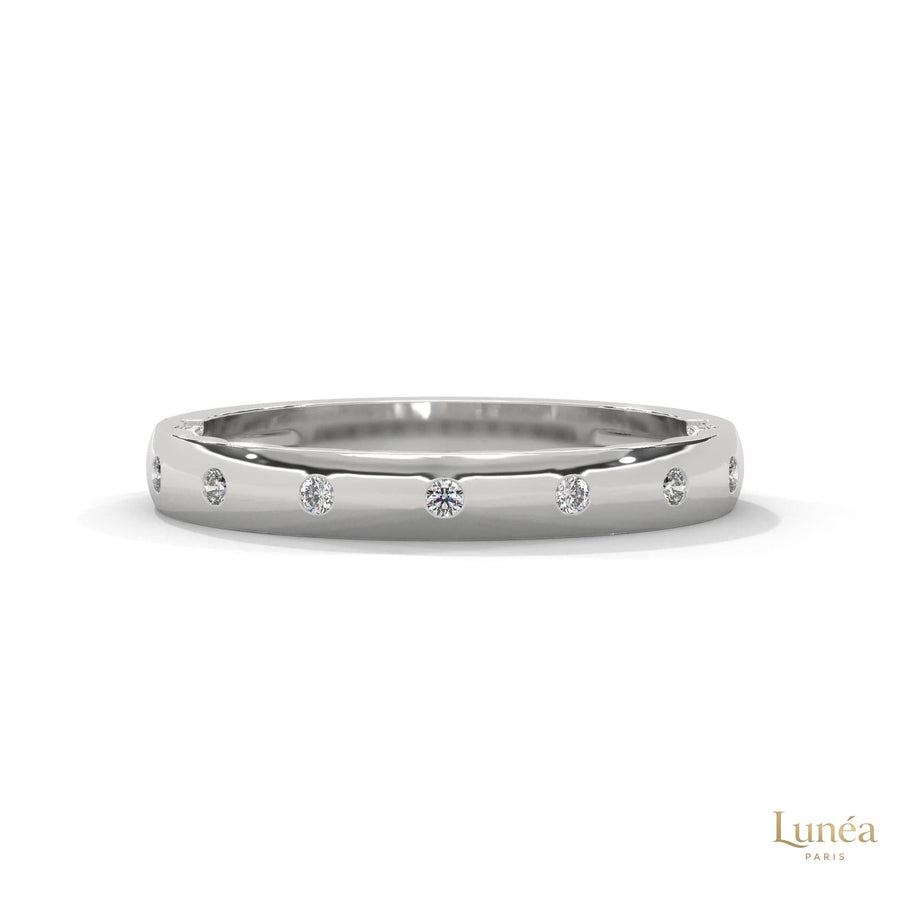 0.10 Ct. Minimalist Dot Lab Diamond Band Ring