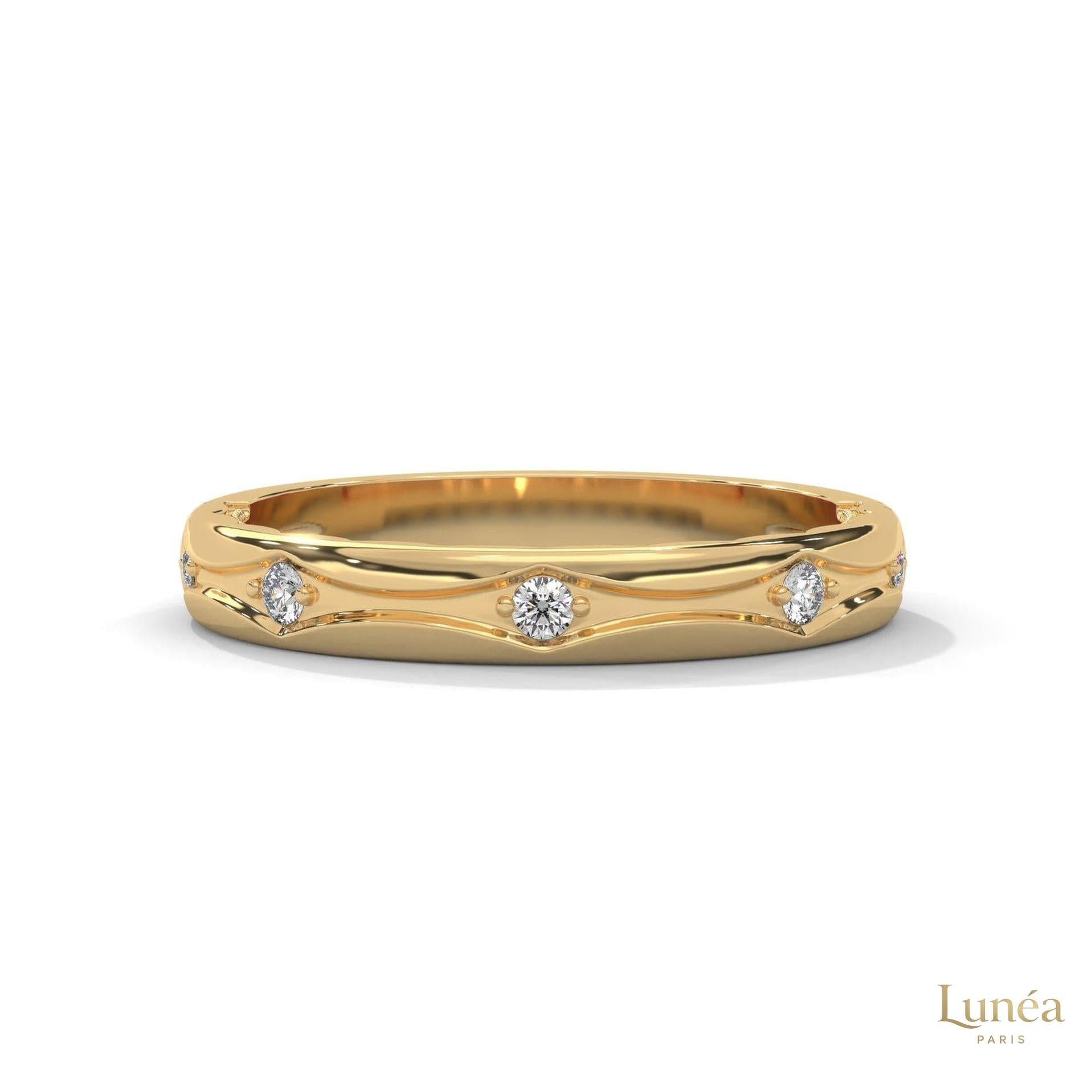 0.10 Ct. Scalloped Lab Diamond Accent Band Ring
