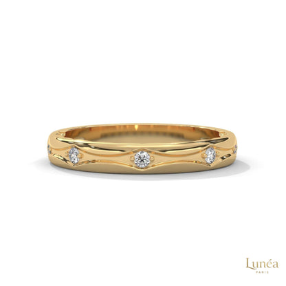 0.10 Ct. Scalloped Lab Diamond Accent Band Ring