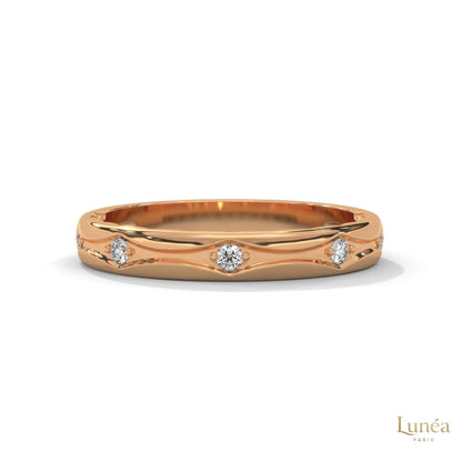 0.10 Ct. Scalloped Lab Diamond Accent Band Ring