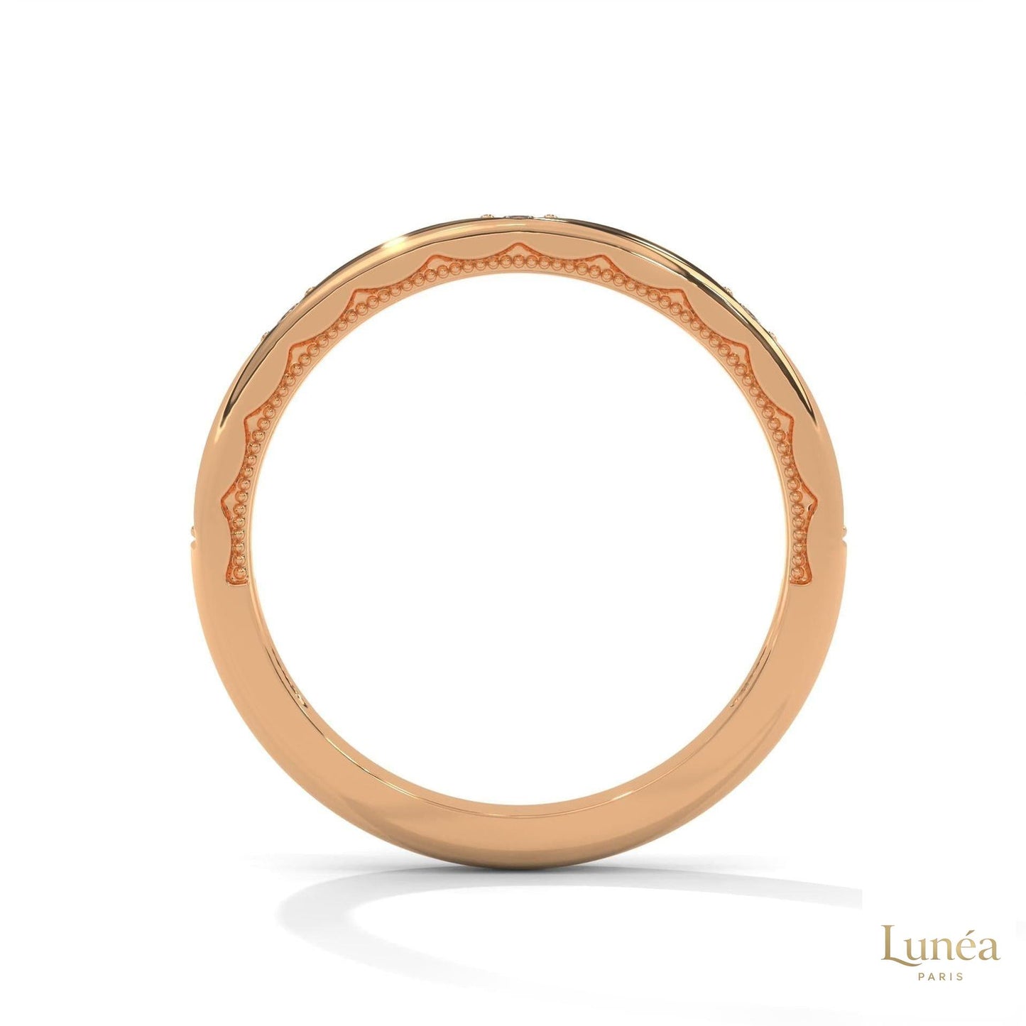 0.10 Ct. Scalloped Lab Diamond Accent Band Ring