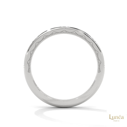 0.10 Ct. Scalloped Lab Diamond Accent Band Ring
