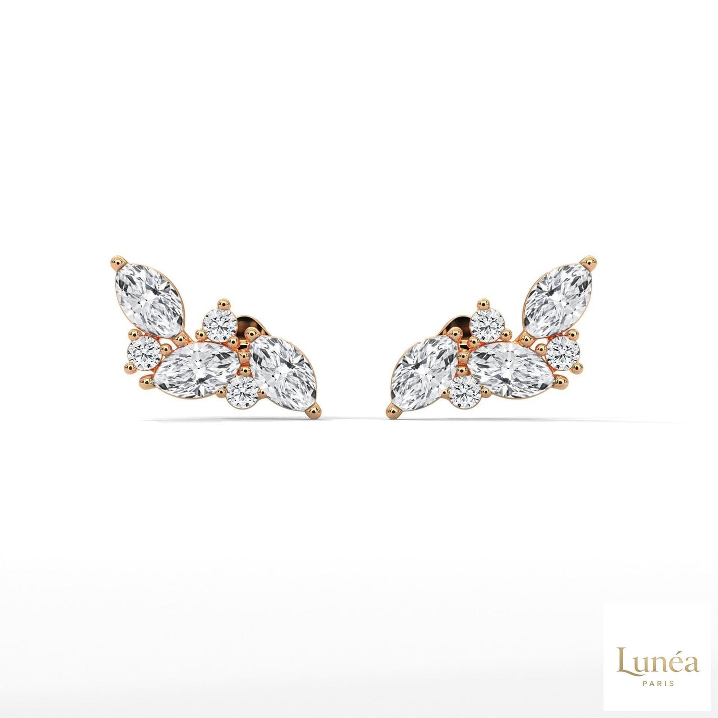0.15 CT. Marquise Cluster Diamond Earrings