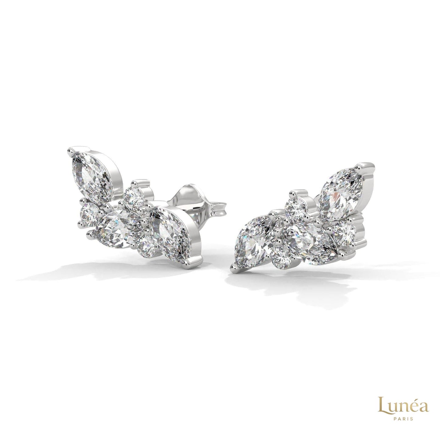 0.15 CT. Marquise Cluster Diamond Earrings