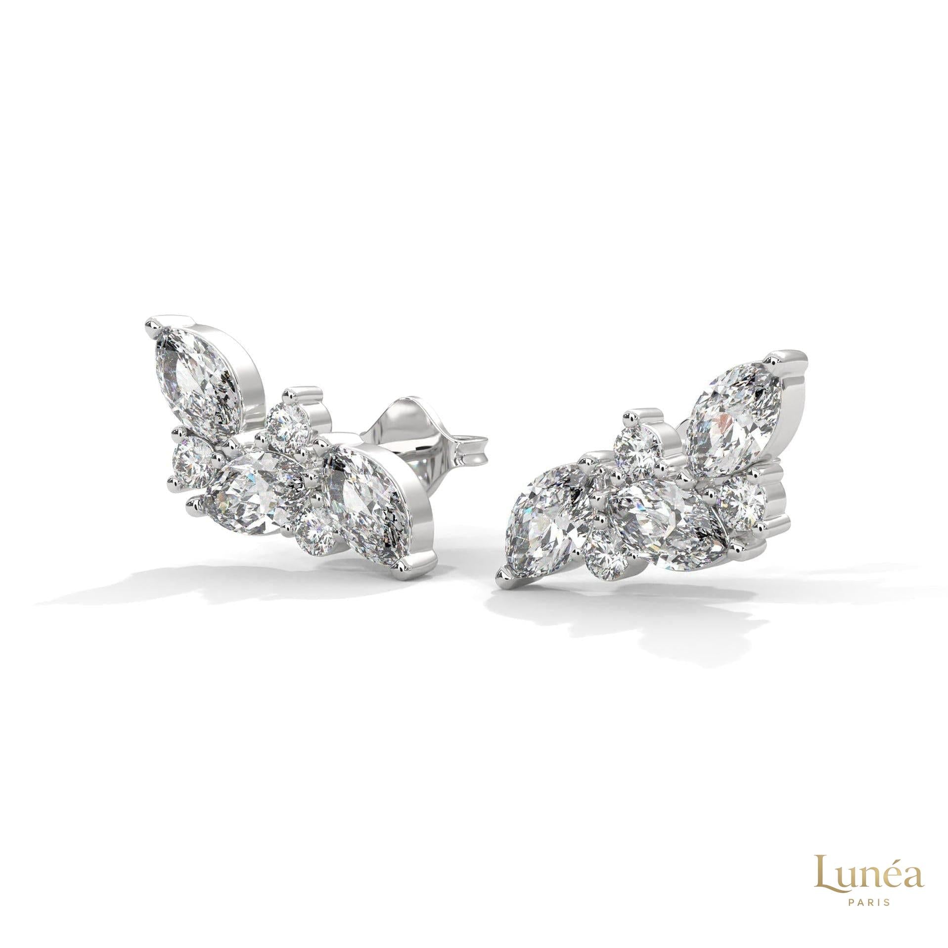 0.15 CT. Marquise Cluster Diamond Earrings