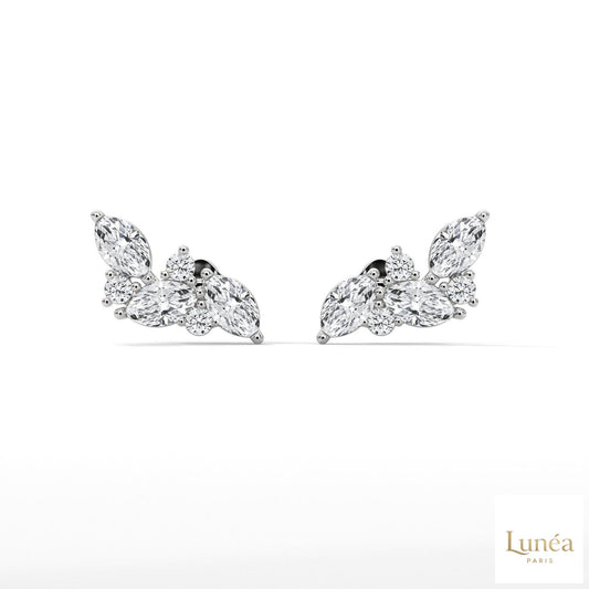 0.15 CT. Marquise Cluster Diamond Earrings