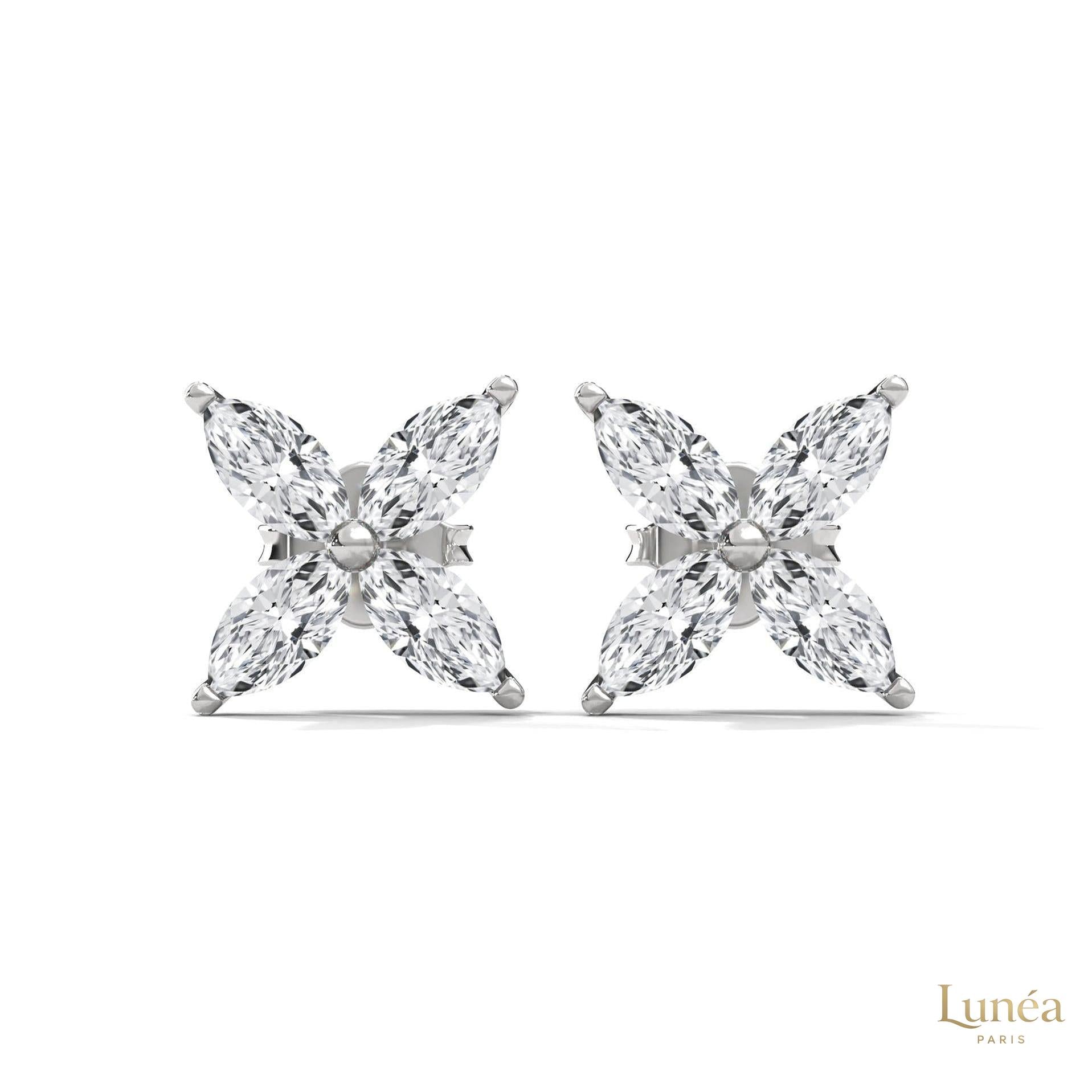 0.20 CT. Marquise Cluster Diamond Studs