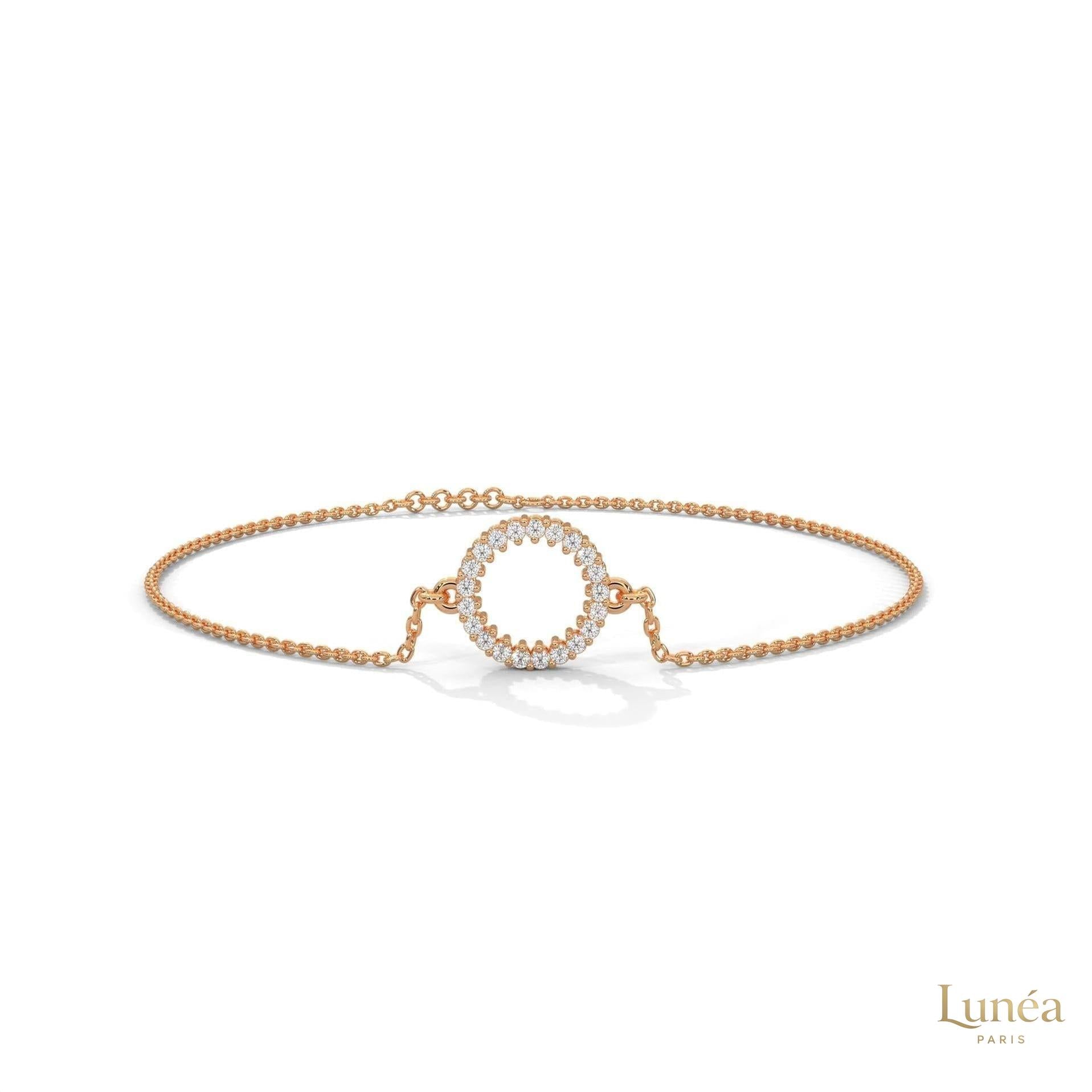 0.20 Ct. Circle Lab Diamond Bracelet Dainty Chain