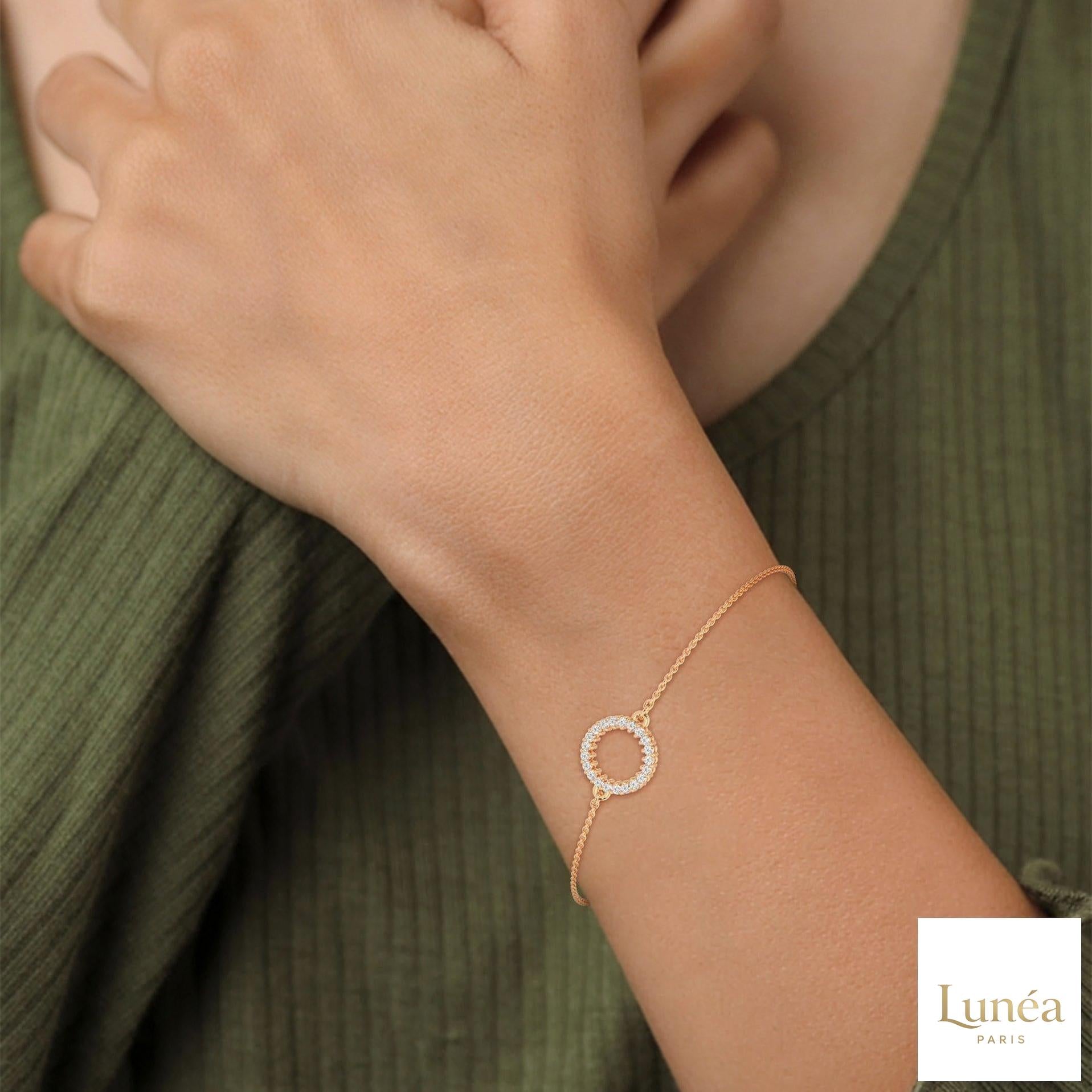 0.20 Ct. Circle Lab Diamond Bracelet Dainty Chain
