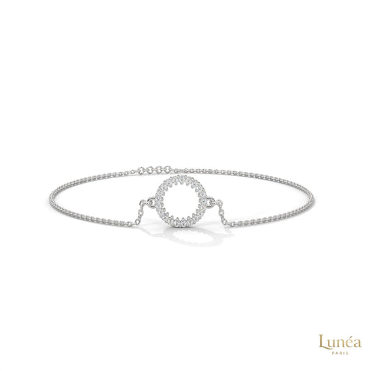 0.20 Ct. Circle Lab Diamond Bracelet Dainty Chain