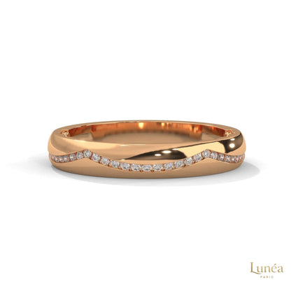 0.20 Ct. Curved Pavé Lab Diamond Wedding Band