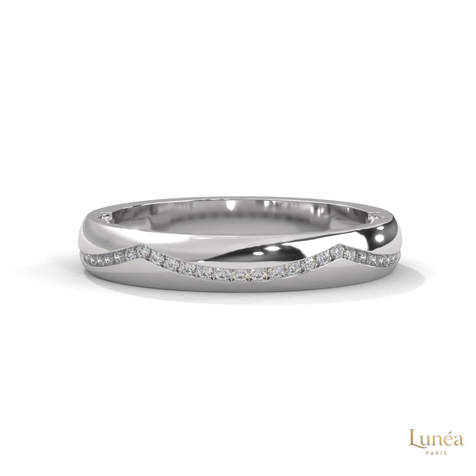 0.20 Ct. Curved Pavé Lab Diamond Wedding Band