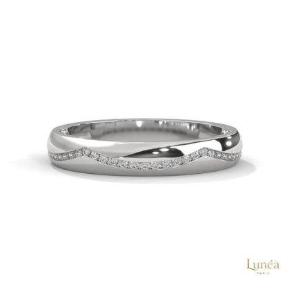 0.20 Ct. Curved Pavé Lab Diamond Wedding Band