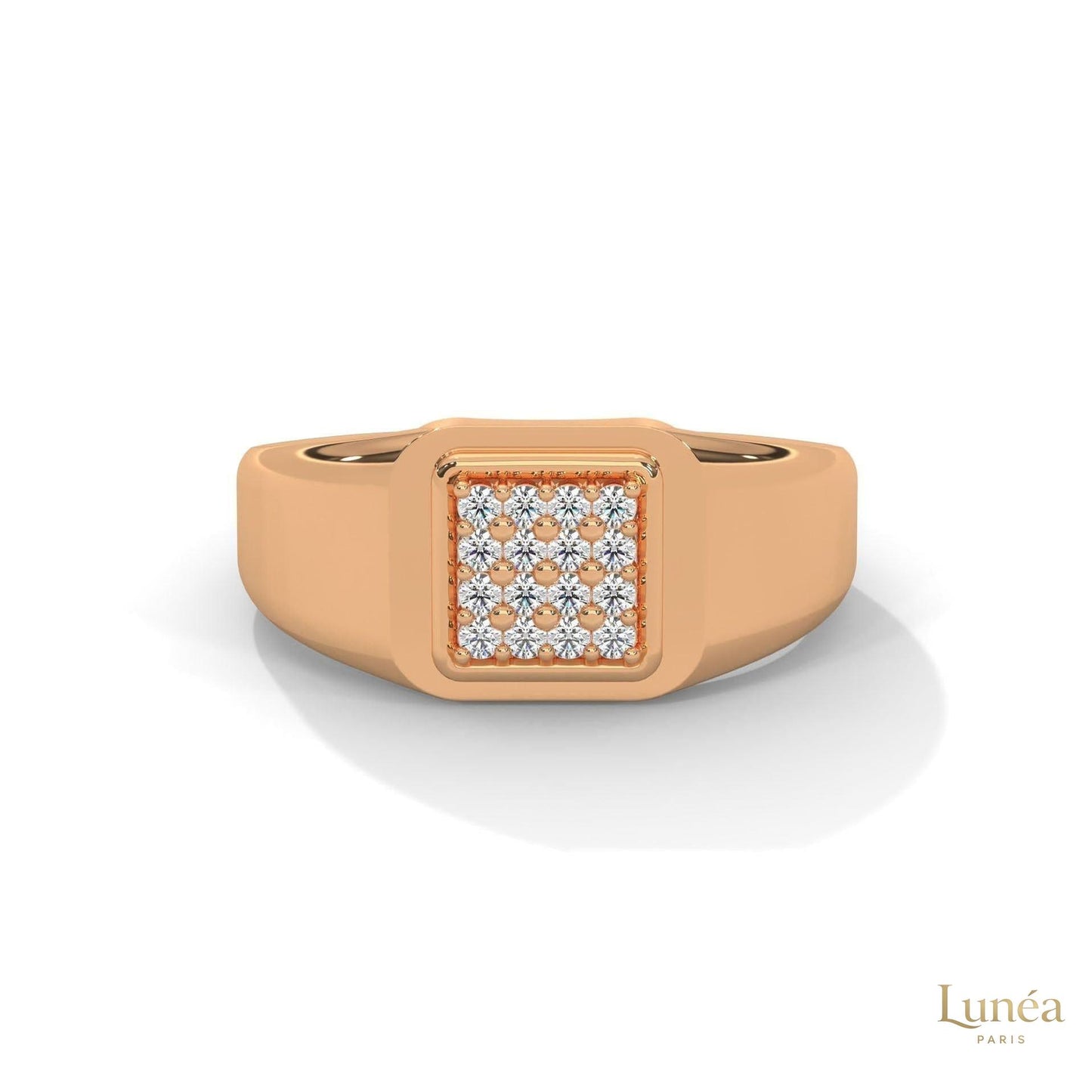 0.20 Ct. Square Pavé Lab Diamond Men’s Ring