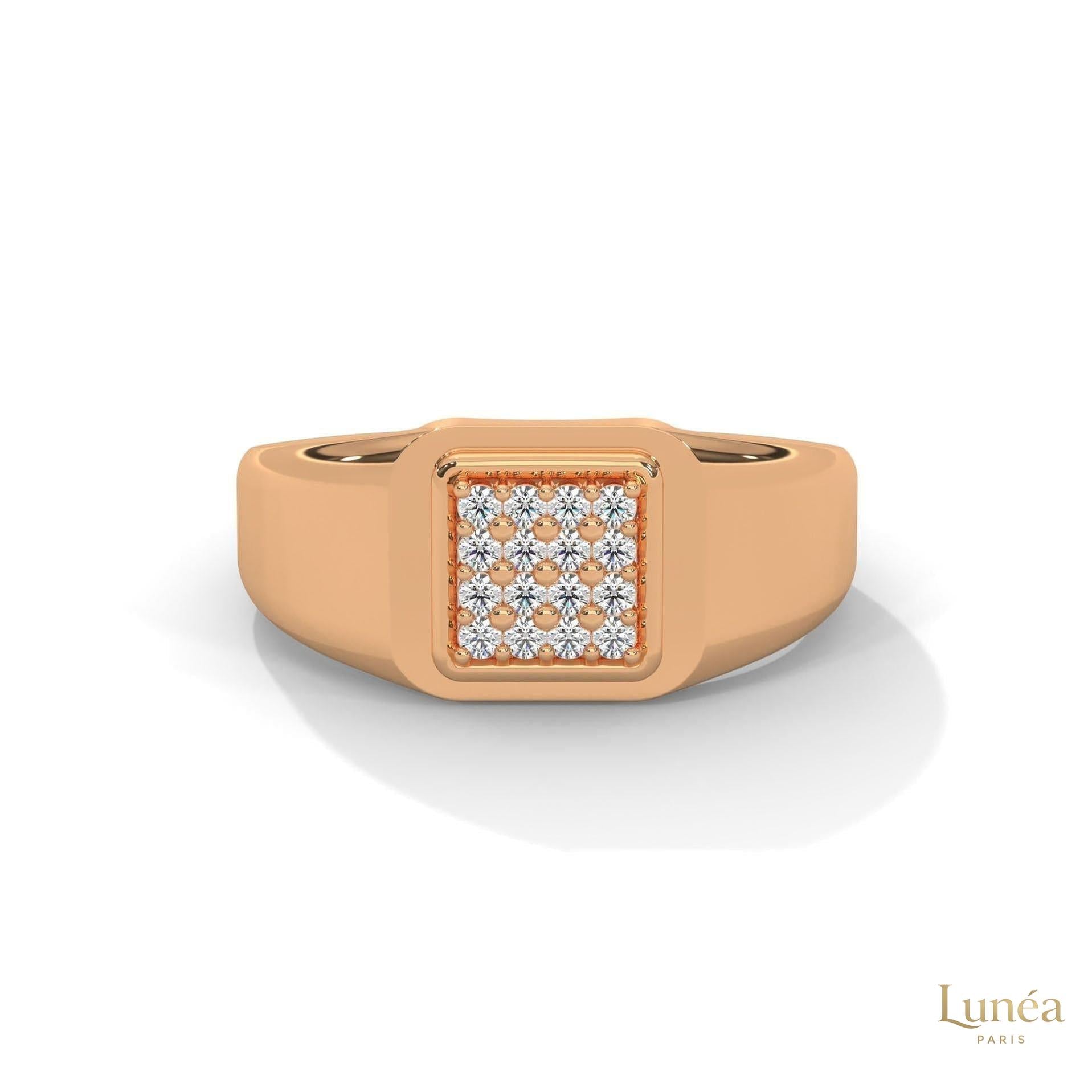 0.20 Ct. Square Pavé Lab Diamond Men’s Ring